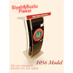 Pleksi Konuşmacı Kürsüsü Siyah ve Buzlu karışımı Model