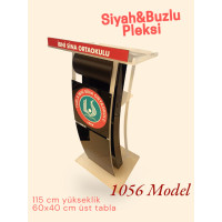 Pleksi Konuşmacı Kürsüsü Siyah ve Buzlu karışımı Model